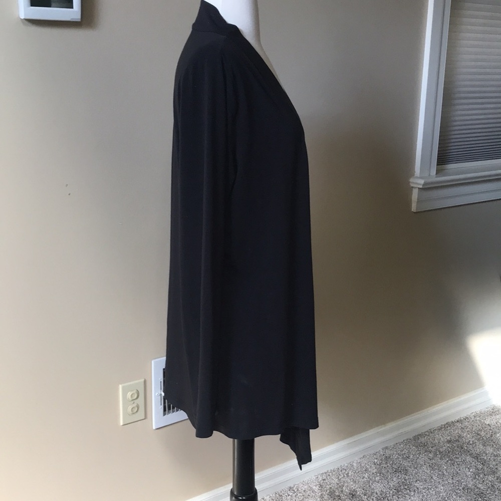 Eddie Bauer Women’s Black Open-Front Cardigan Sweater Sz L - Picture 3 of 5